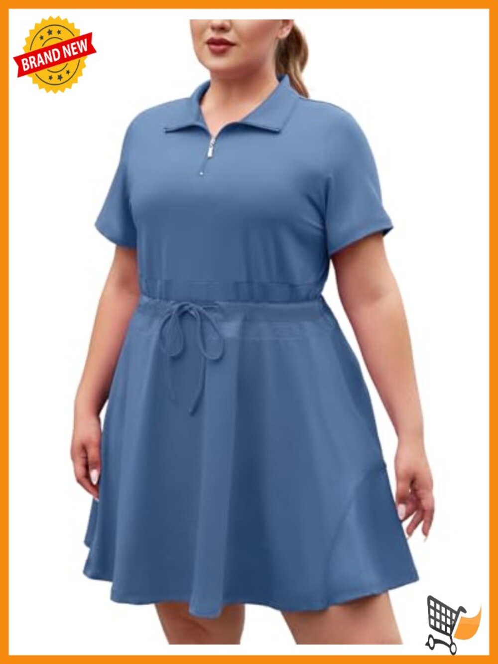 Plus Size Golf Dress with Shorts Two Piece Set UPF 50+